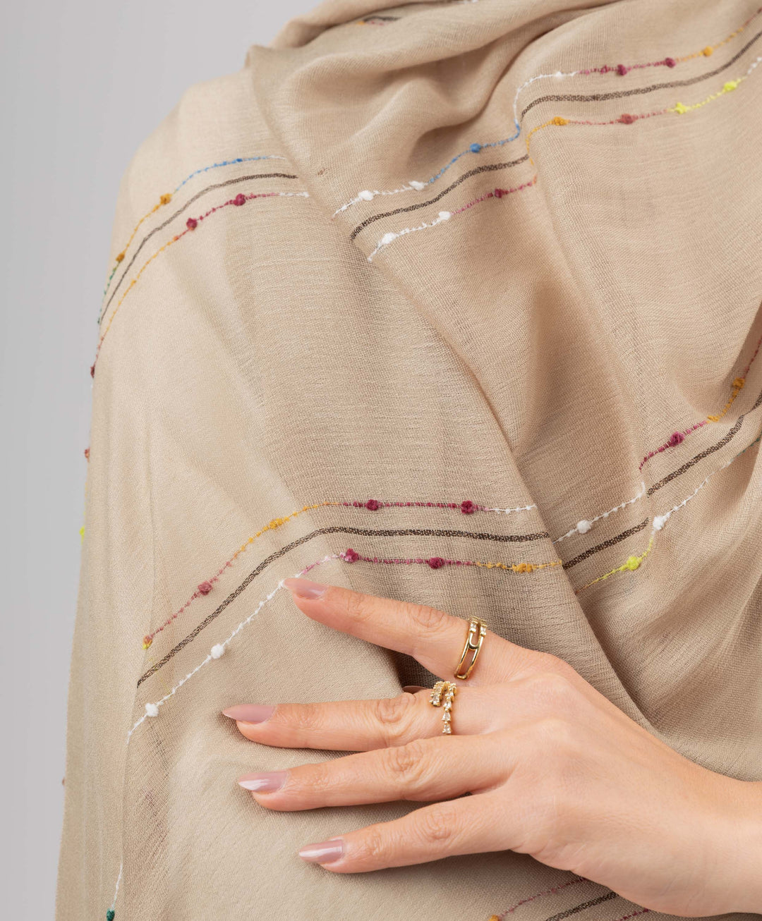 Embroidered Linen Scarf