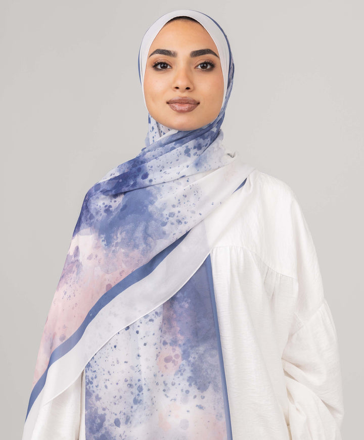 Blue Aura Chiffon Scarf
