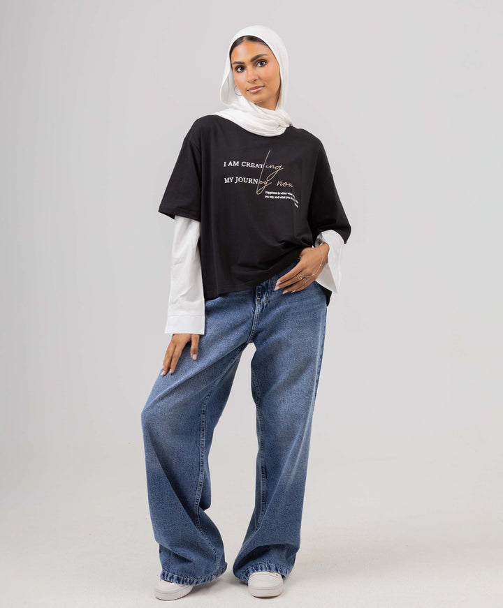 Wide Leg Denim Pants