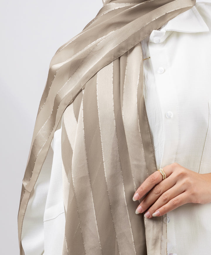 Striped Chiffon Scarf