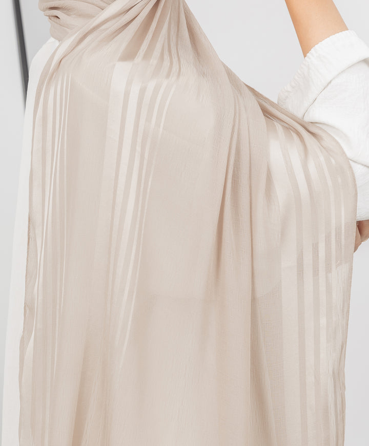 Stripe Satin Chiffon Scarf