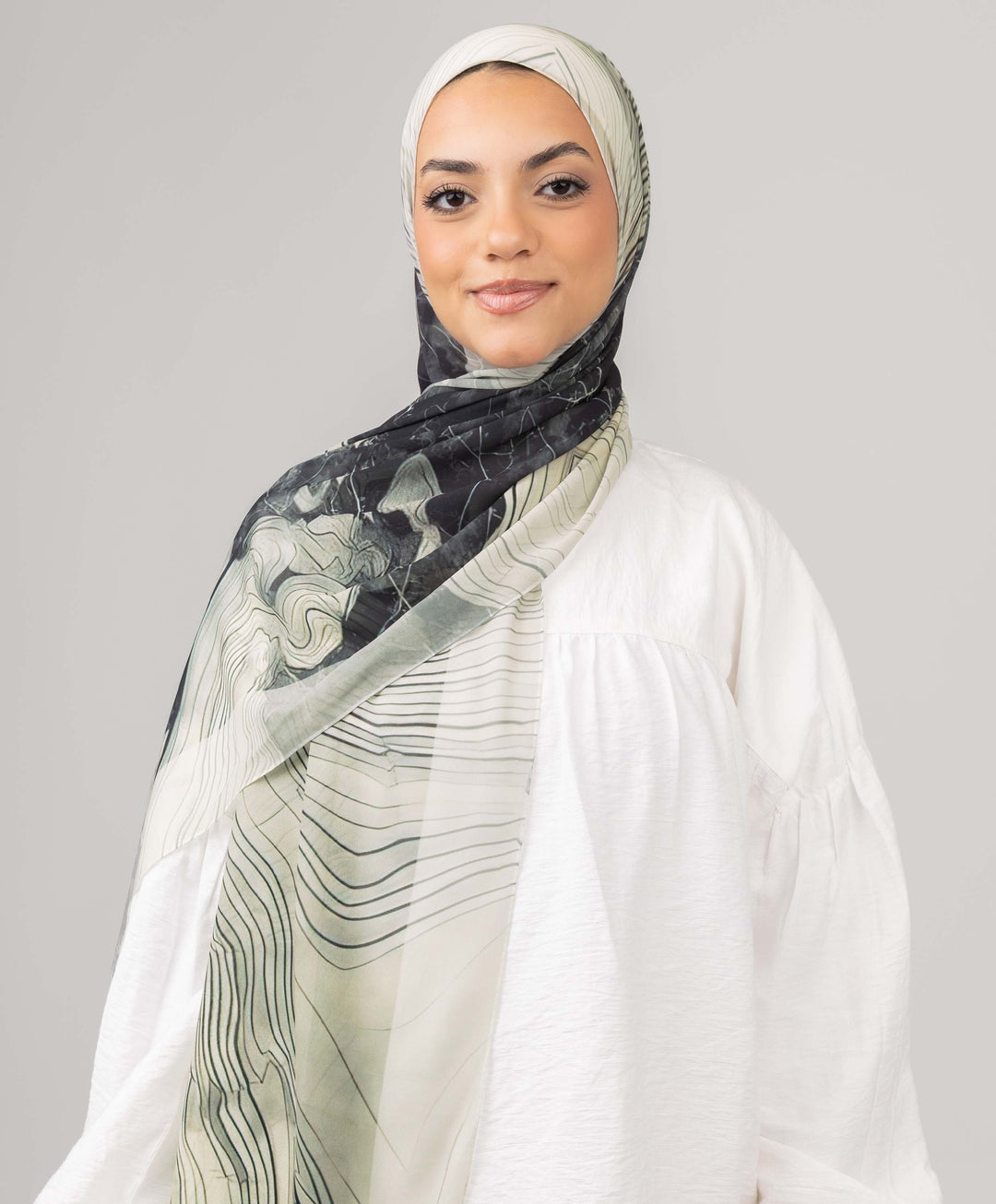 Wavy Earth Chiffon Scarf