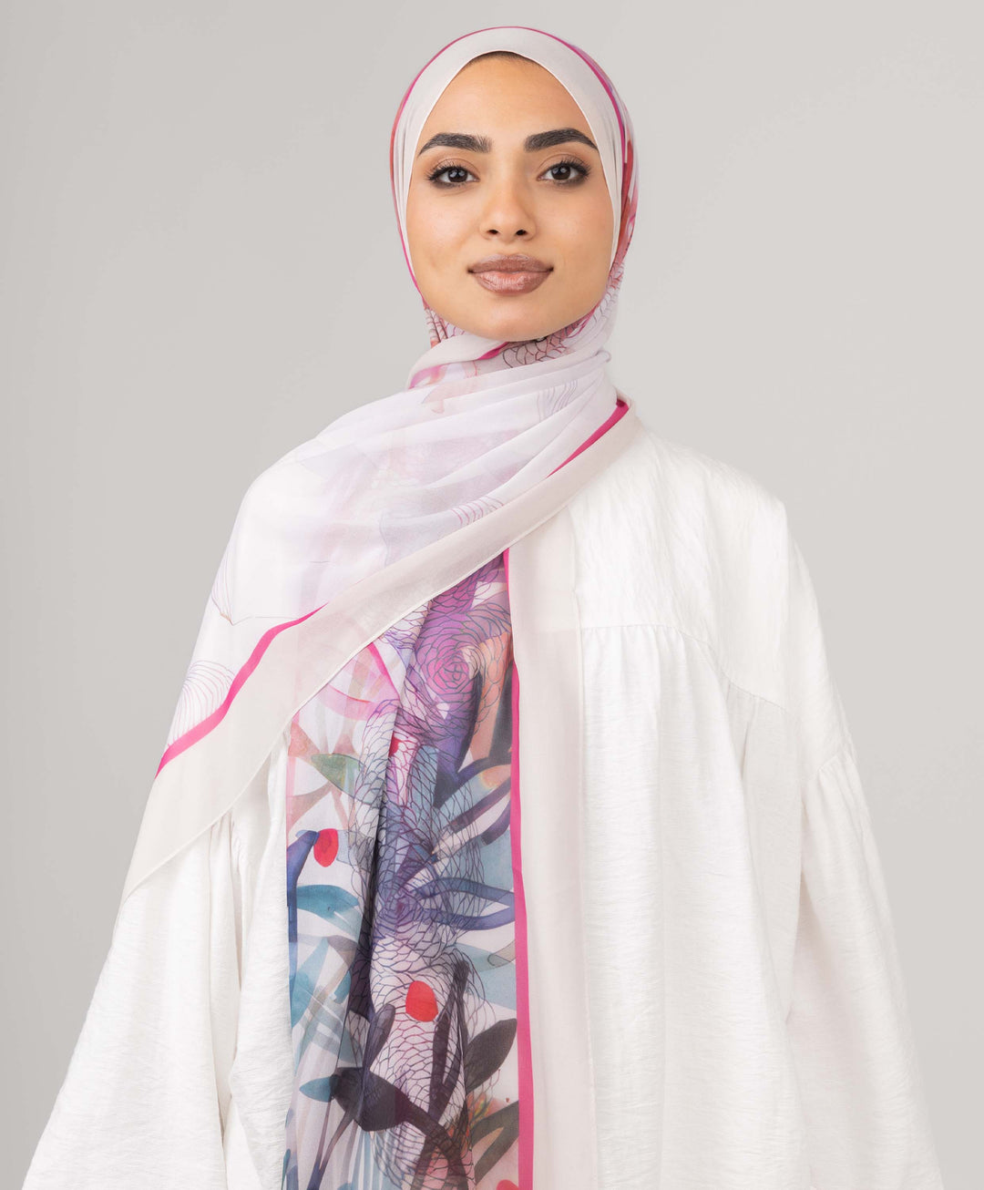 Vivid Flora Chiffon Scarf