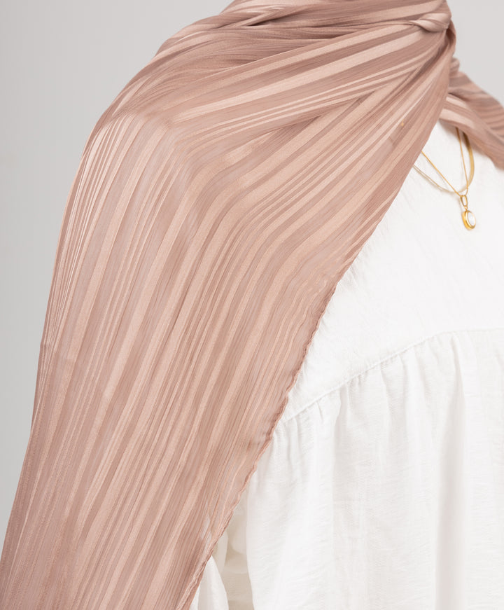 Striped Satin Chiffon Scarf