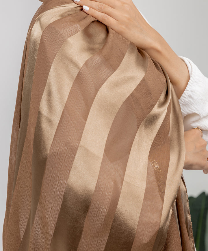Crinkle Satin Chiffon Scarf