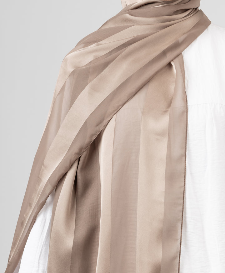 Abstract Satin Chiffon Scarf
