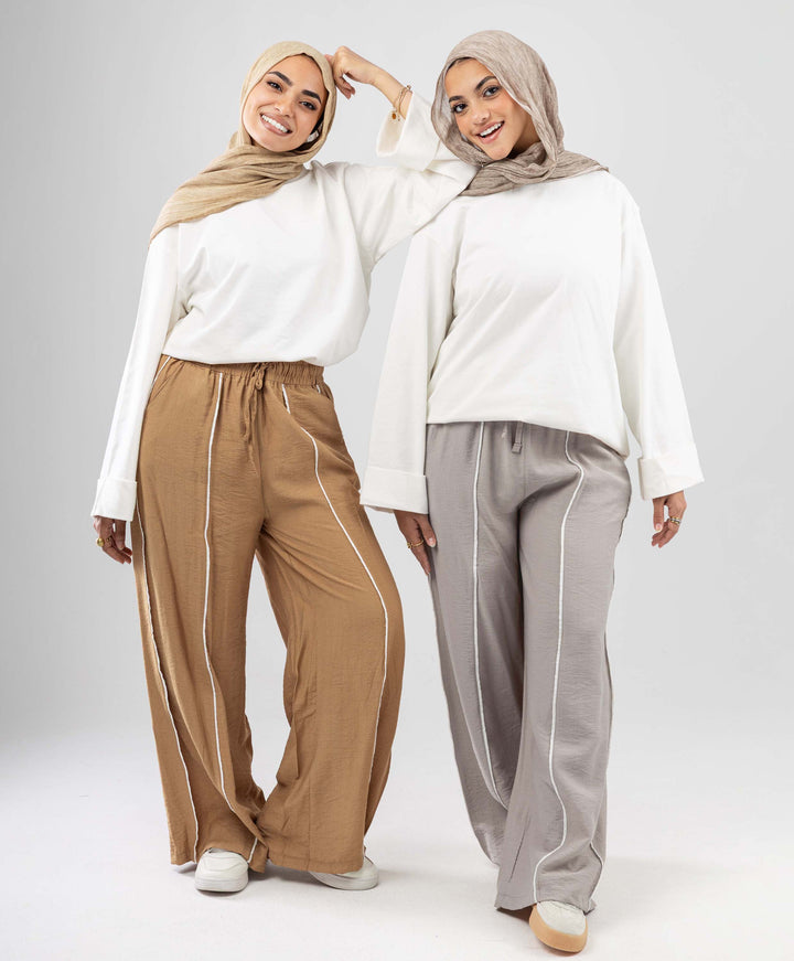 Piping Linen Pants