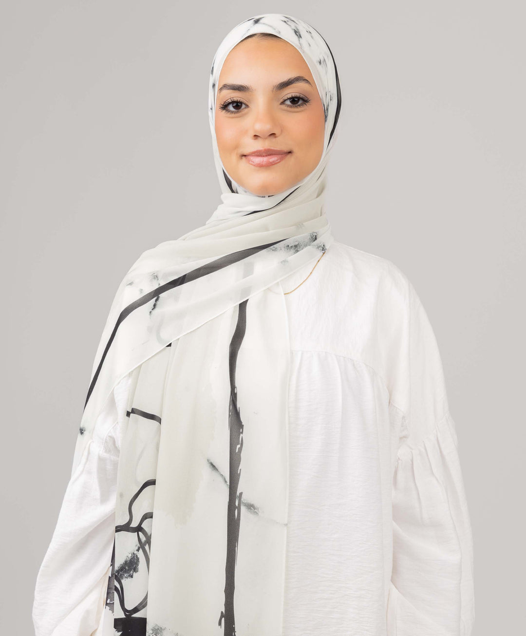Marble Line Chiffon Scarf