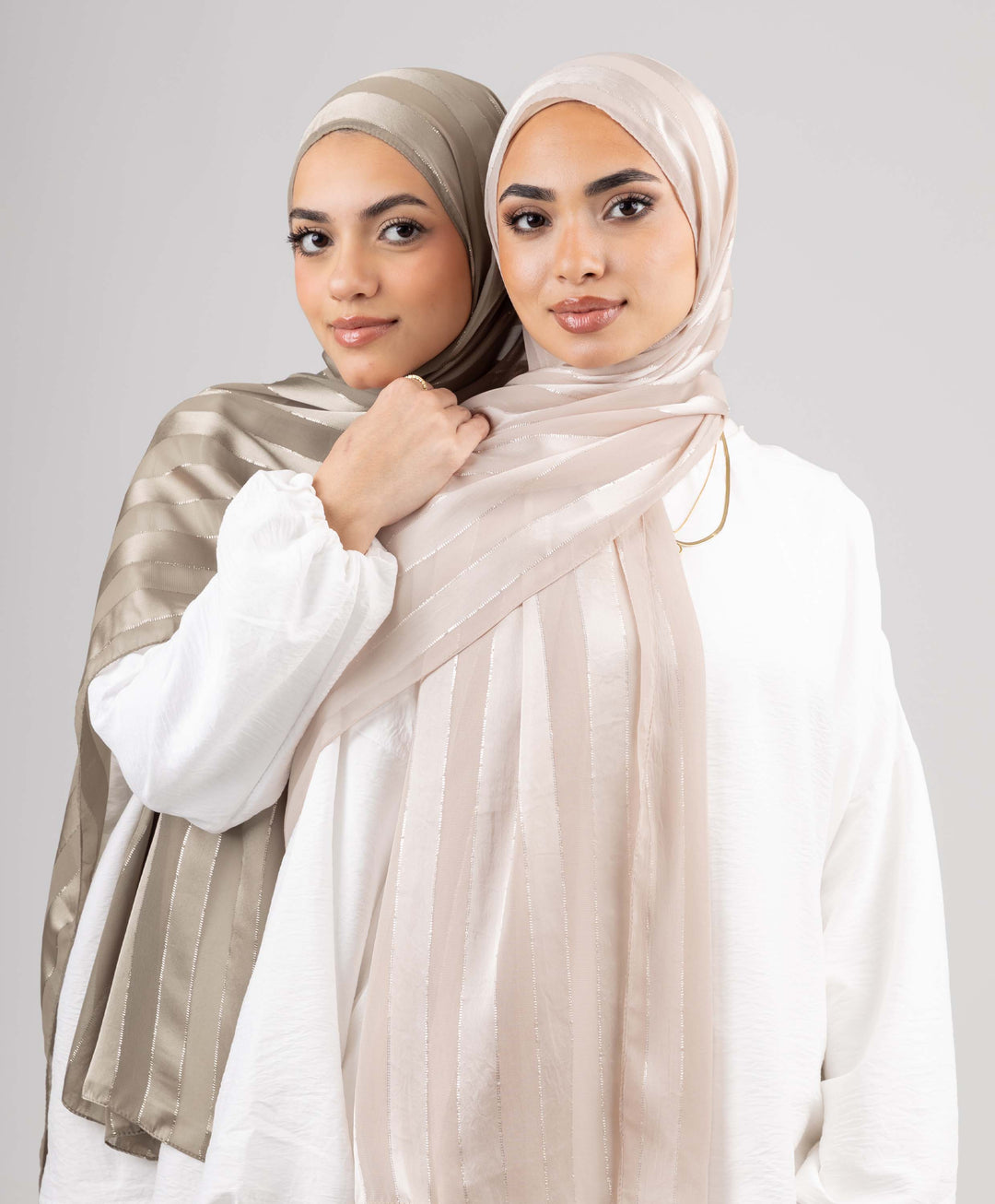 Striped Chiffon Scarf