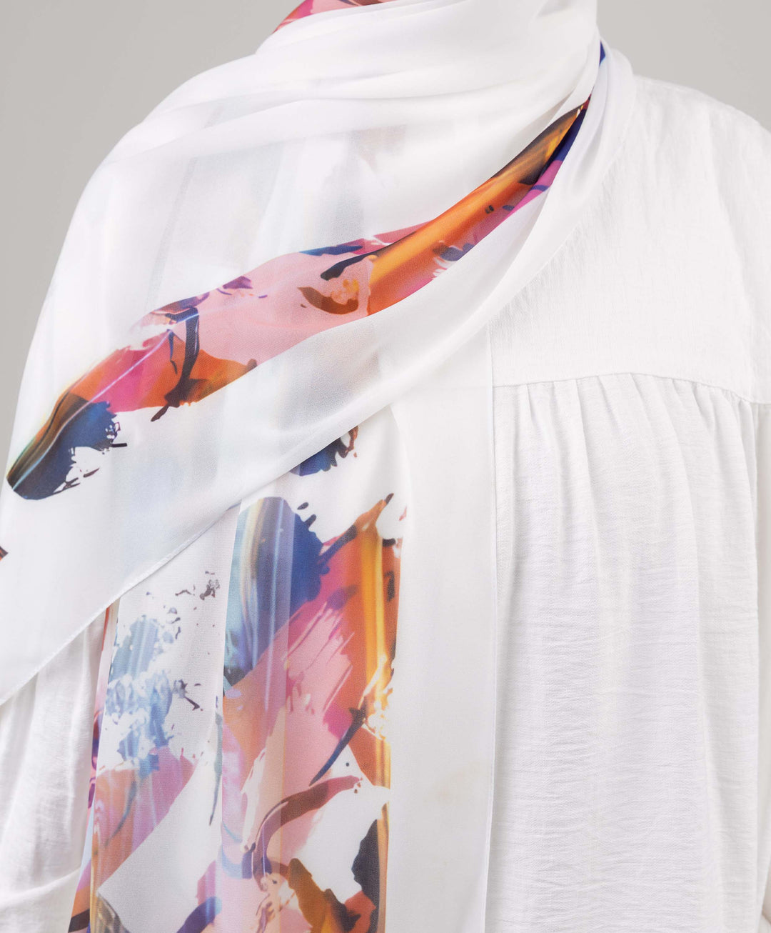 Painted Chiffon Scarf