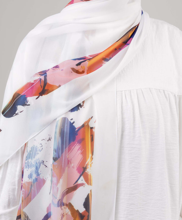 Painted Chiffon Scarf