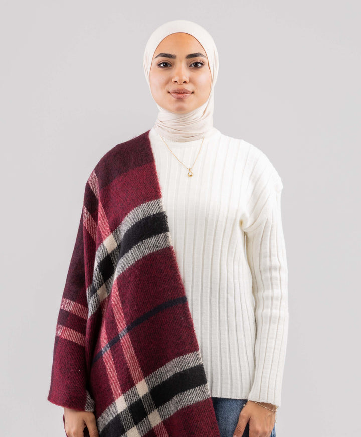 Plaid Winter Shawl