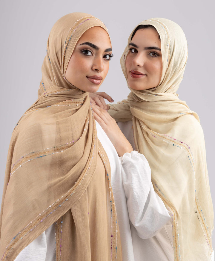 Embroidered Linen Scarf