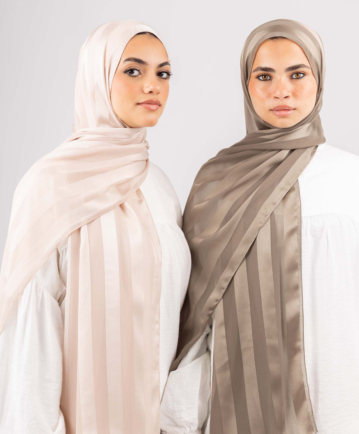 Lined Satin Chiffon Scarf