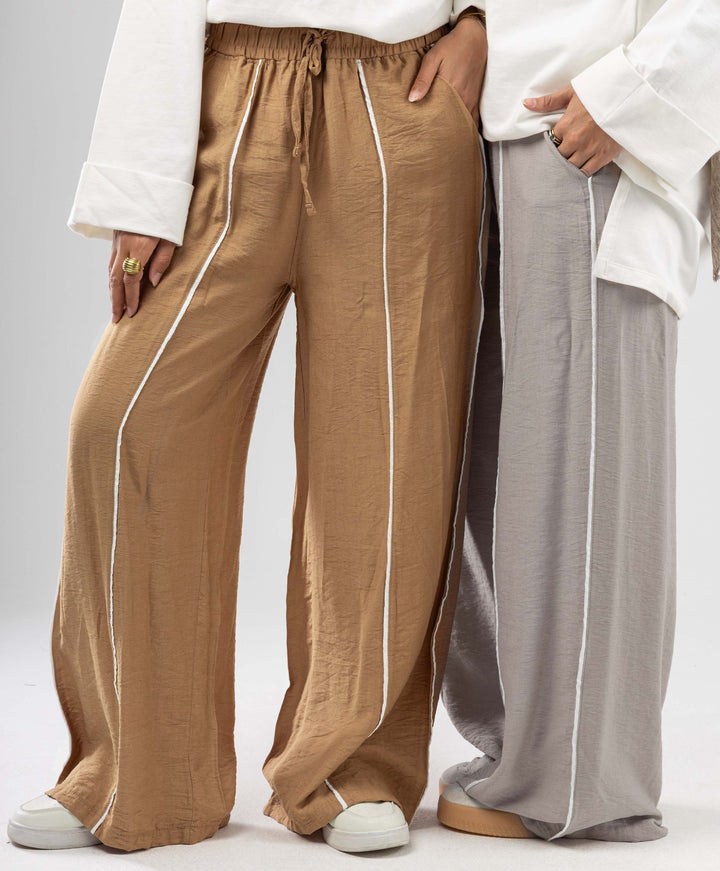 Piping Linen Pants