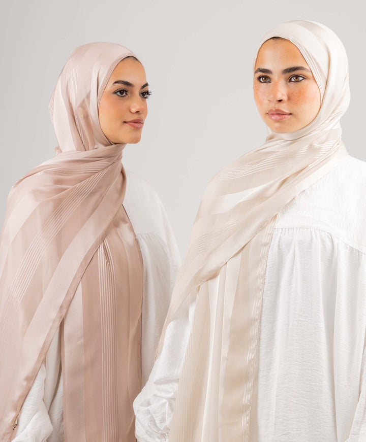Stately Satin Chiffon Scarf