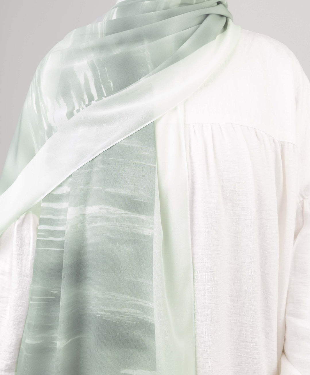 Quiet Green Chiffon Scarf