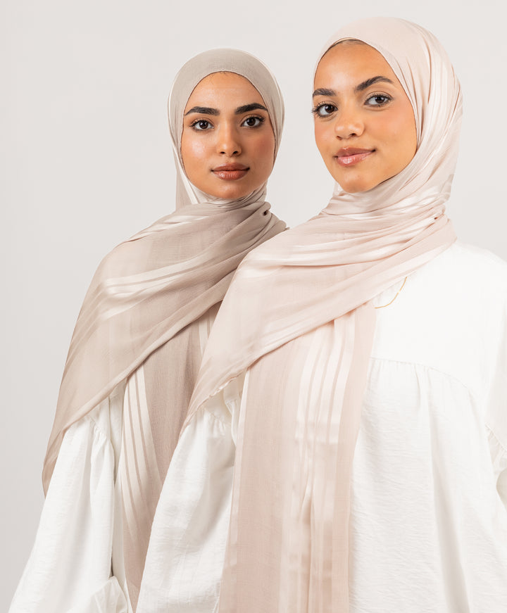 Crinkle Satin Chiffon Scarf