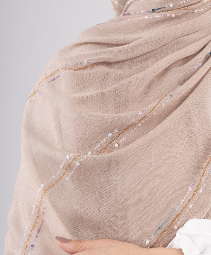 Embroidered Linen Scarf