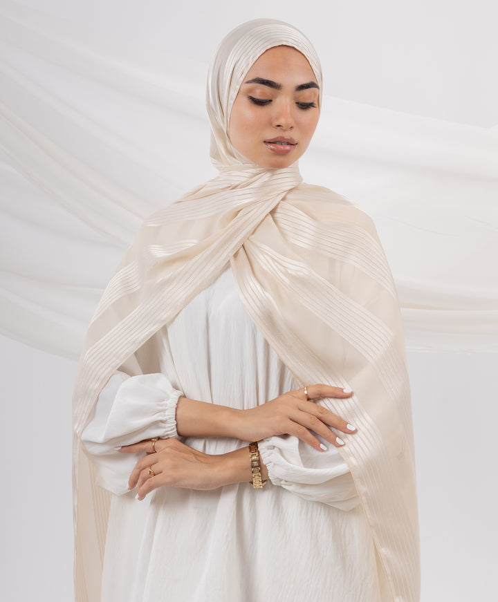 Glittery Crinkle Satin Chiffon Scarf