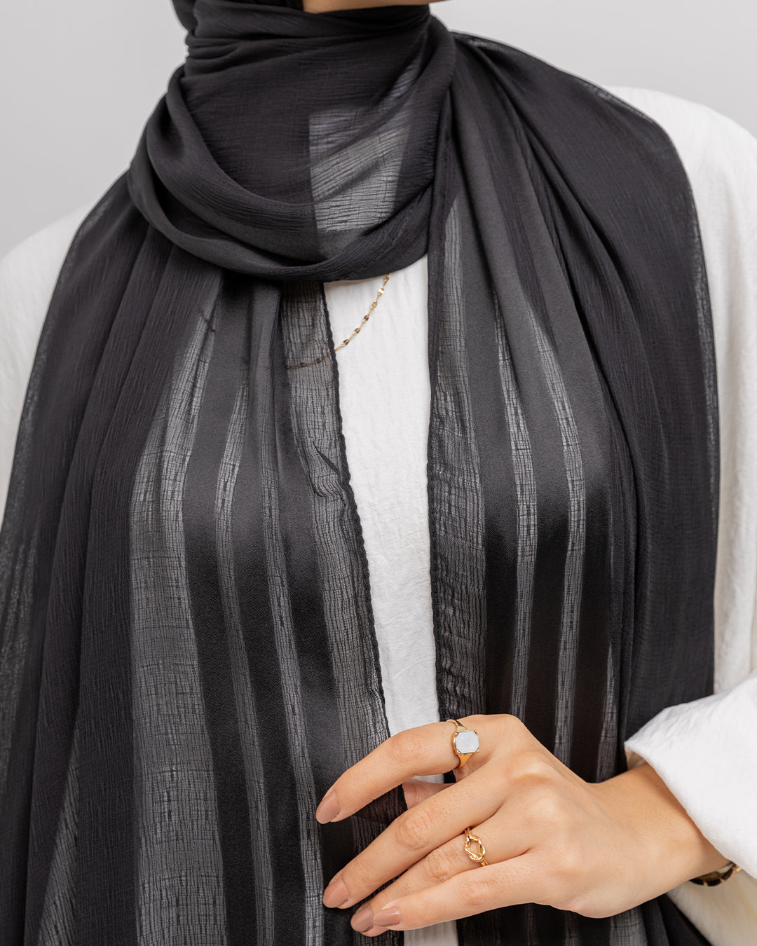 Serenity Satin Chiffon Scarf