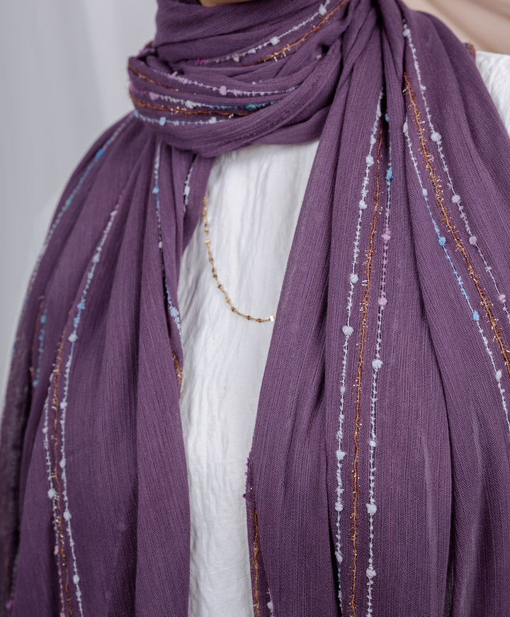 Embroidered Linen Scarf