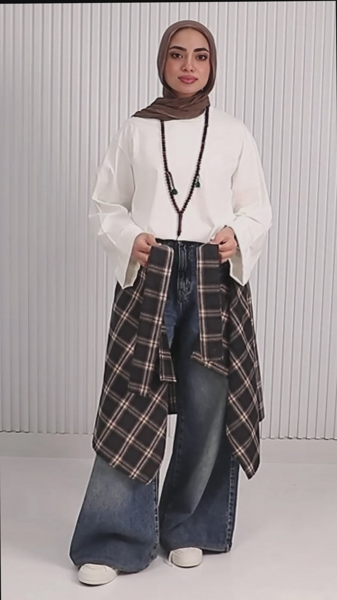 Wrap Carreaux Skirt