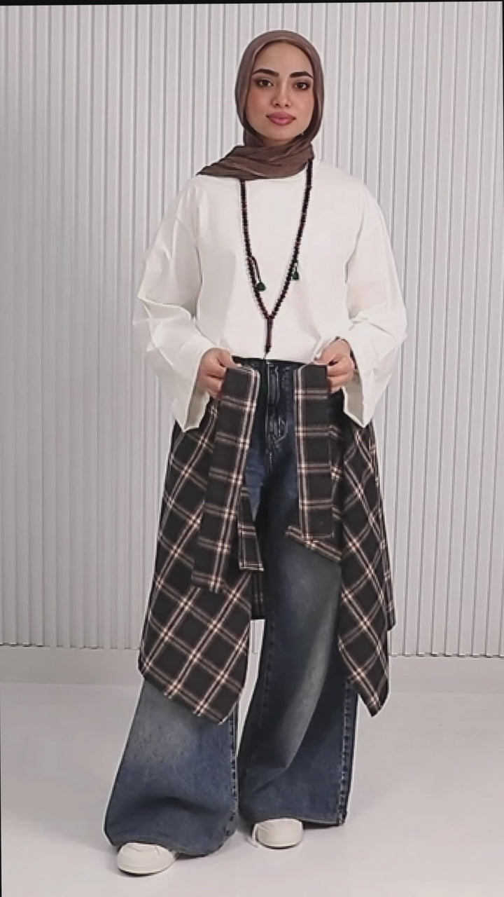 Wrap Carreaux Skirt