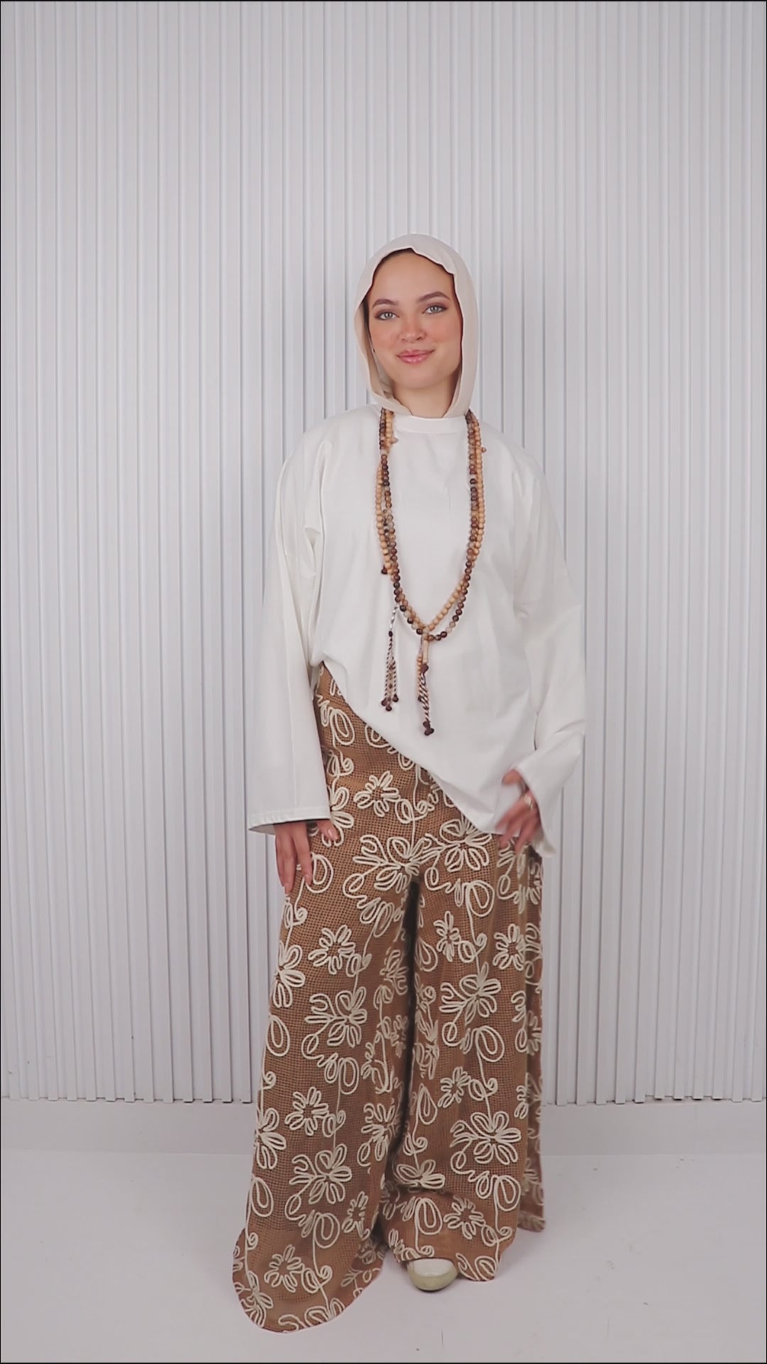 Embroidered Mesh Pants
