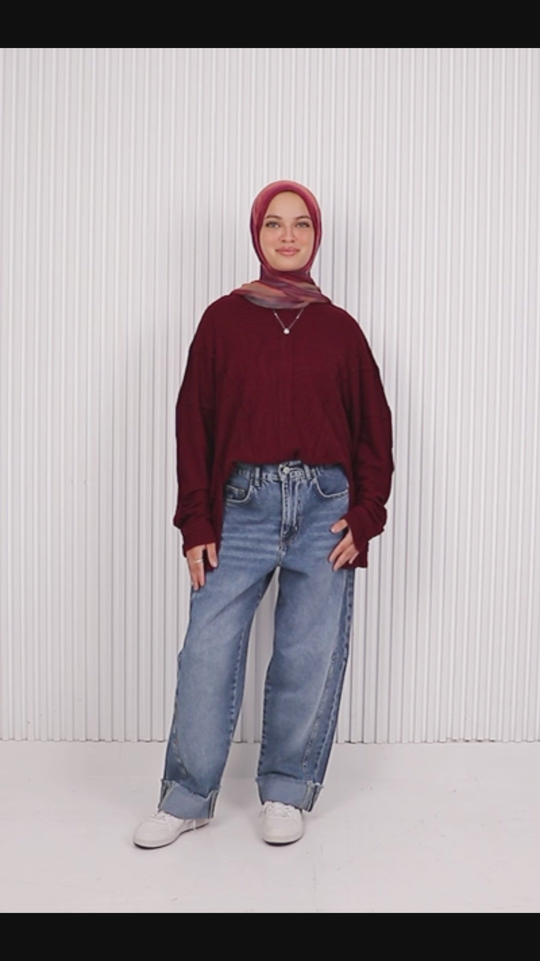 Cuffed Denim Pants