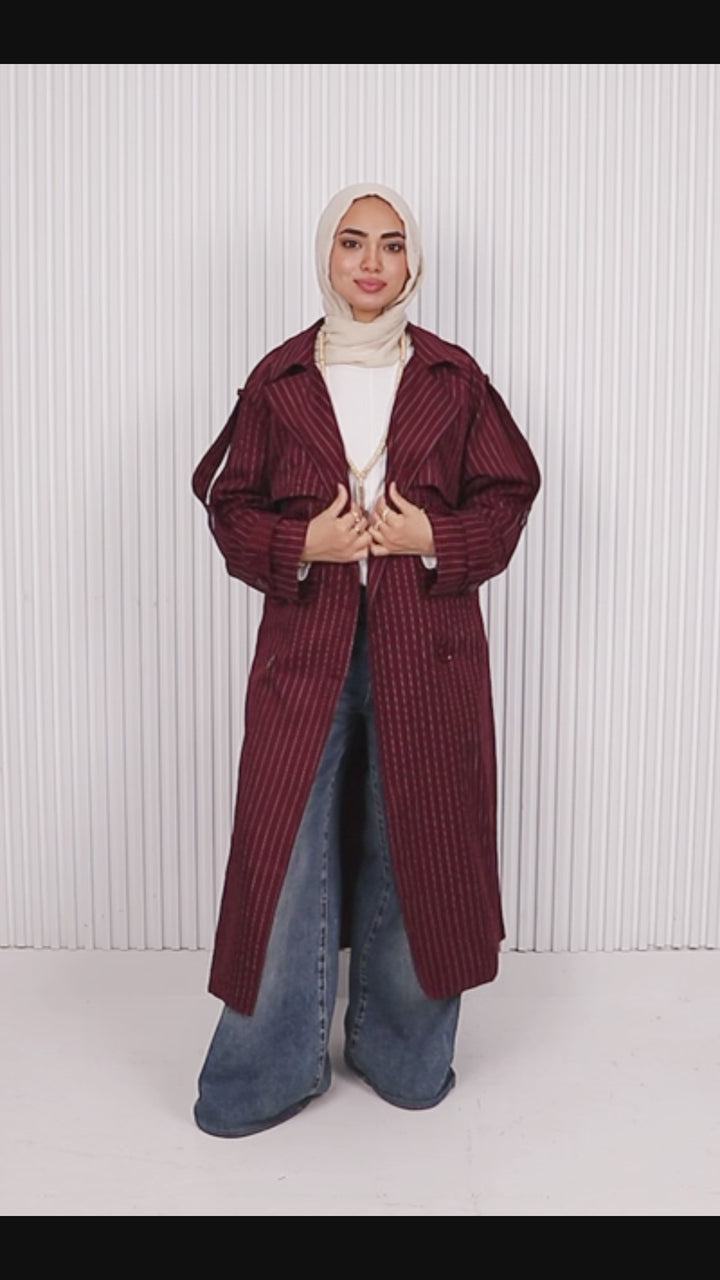 Striped Trench Coat