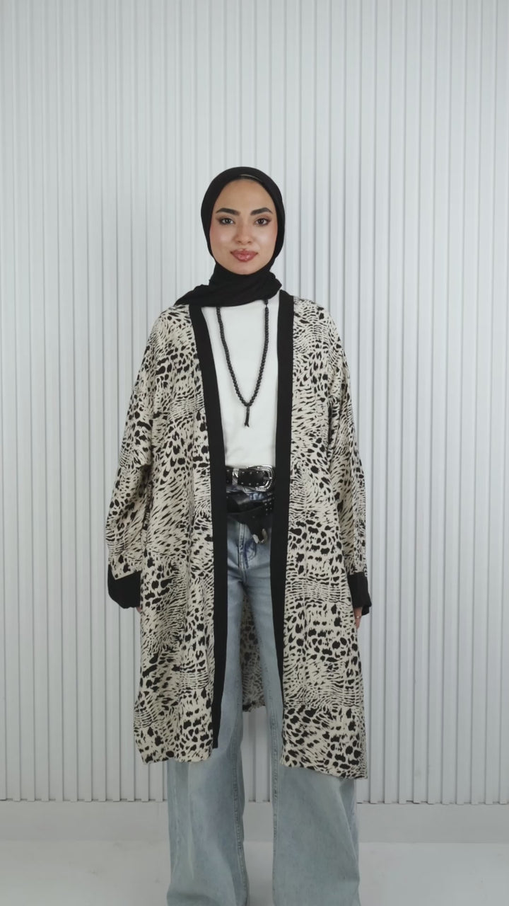 Leopard Linen Kimono