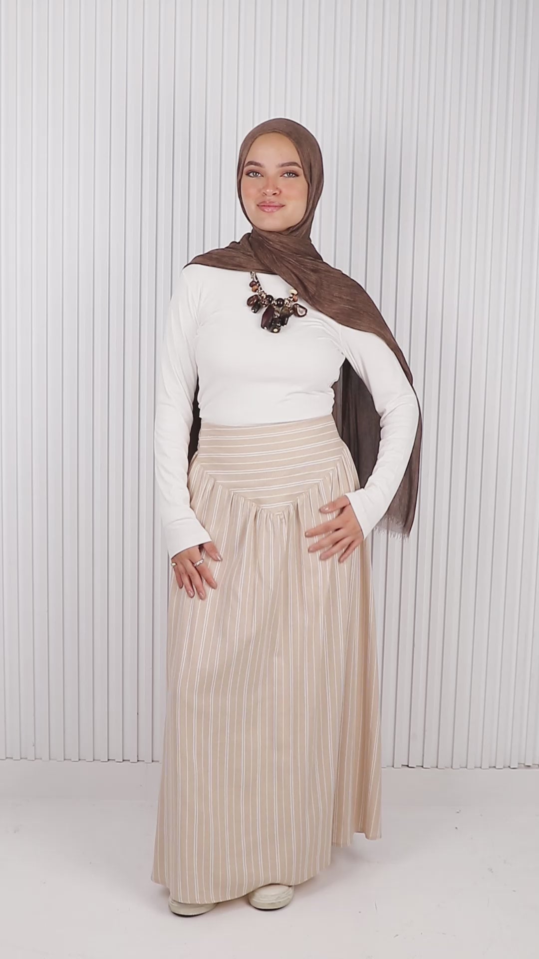 Stripe Linen Skirt