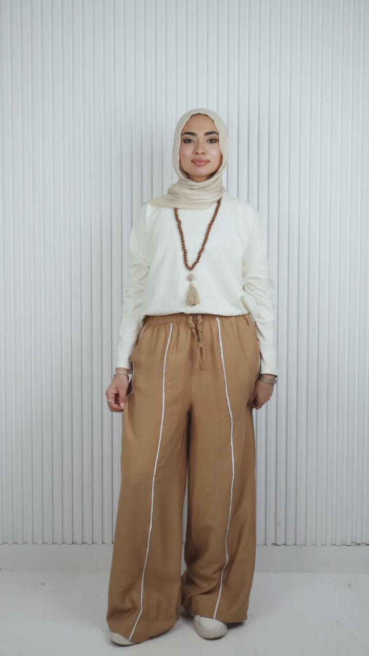 Piping Linen Pants