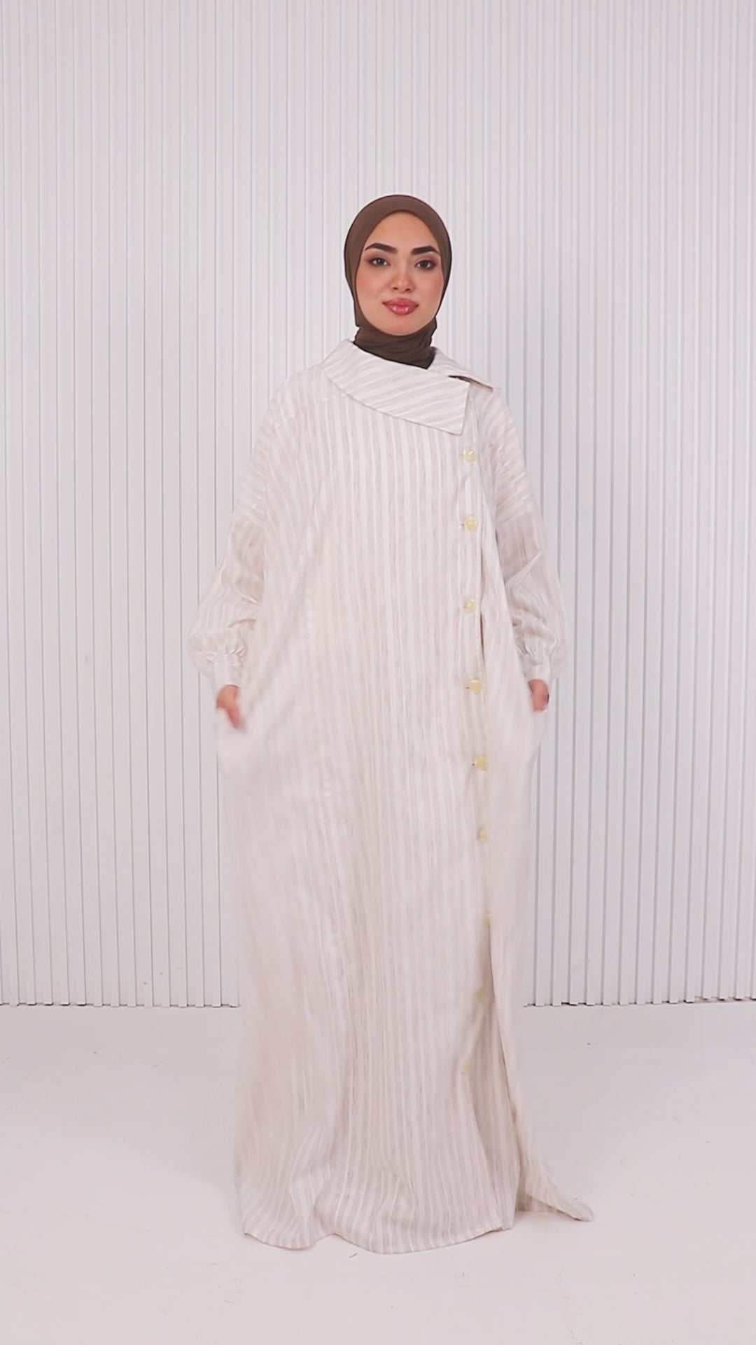 Striped Linen Abaya