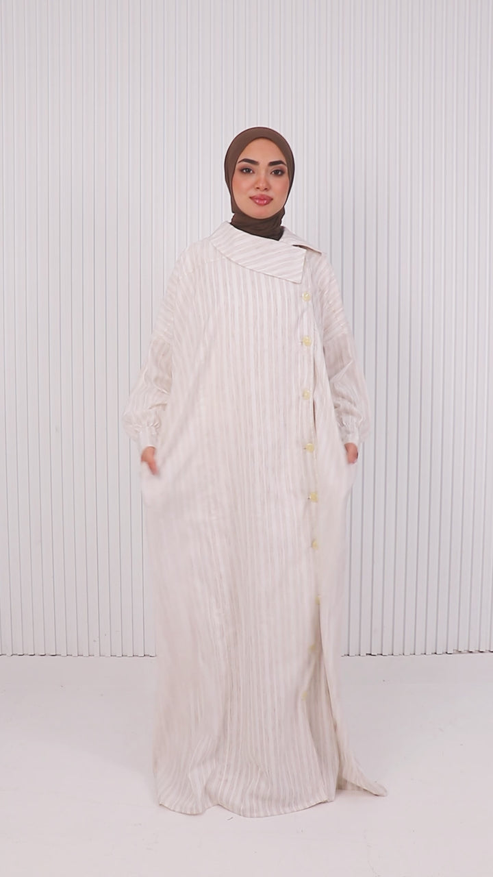 Striped Linen Abaya