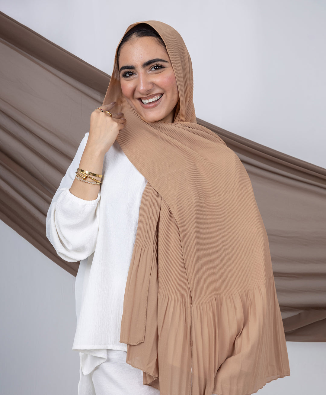 Pleated Chiffon Scarf