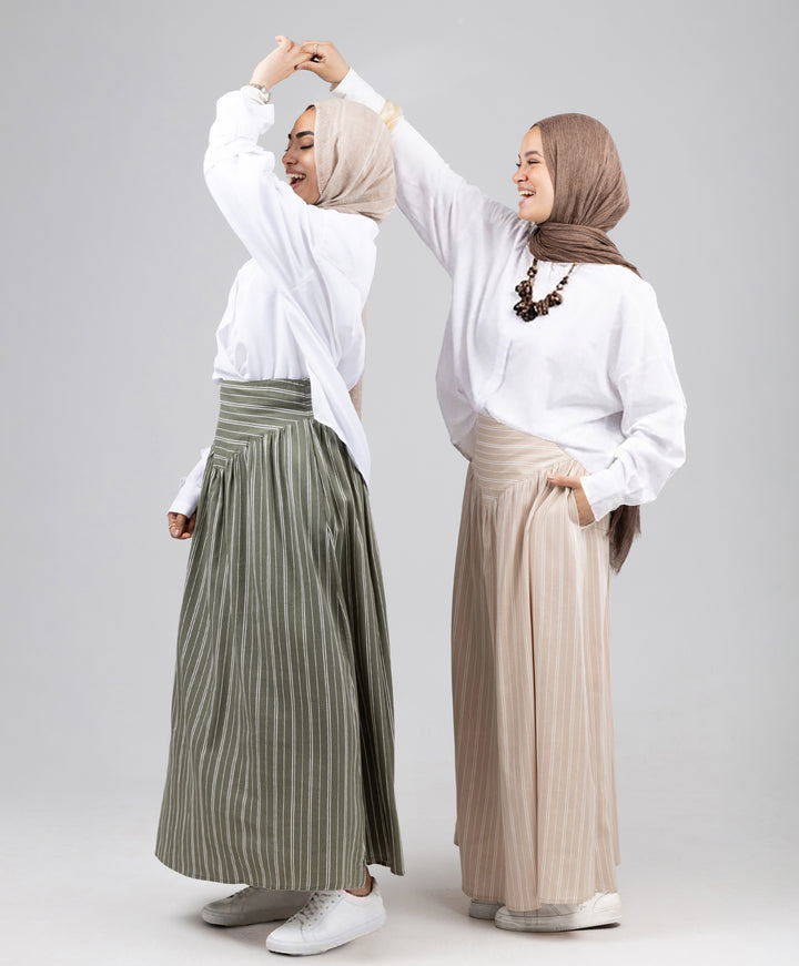 Stripe Linen Skirt