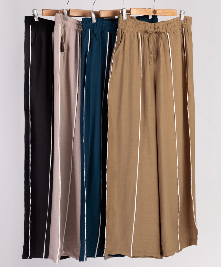 Piping Linen Pants