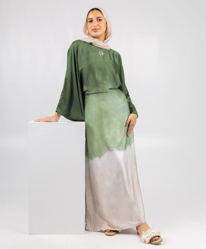 Gradient Satin Dress