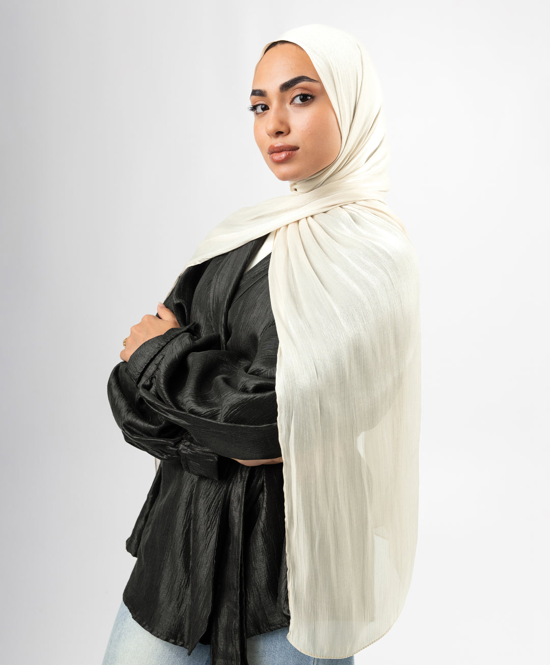 Organza Crinkle Satin Scarf