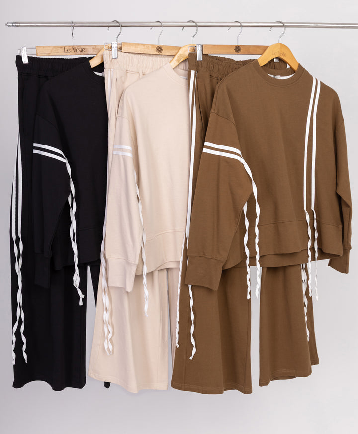 White Stripes Cotton Set