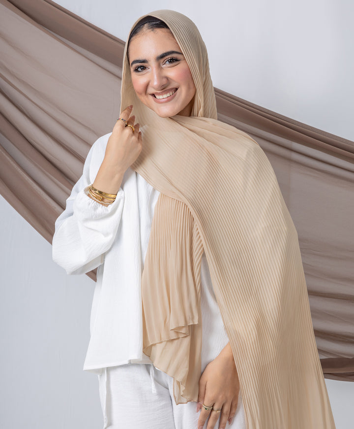 Pleated Chiffon Scarf