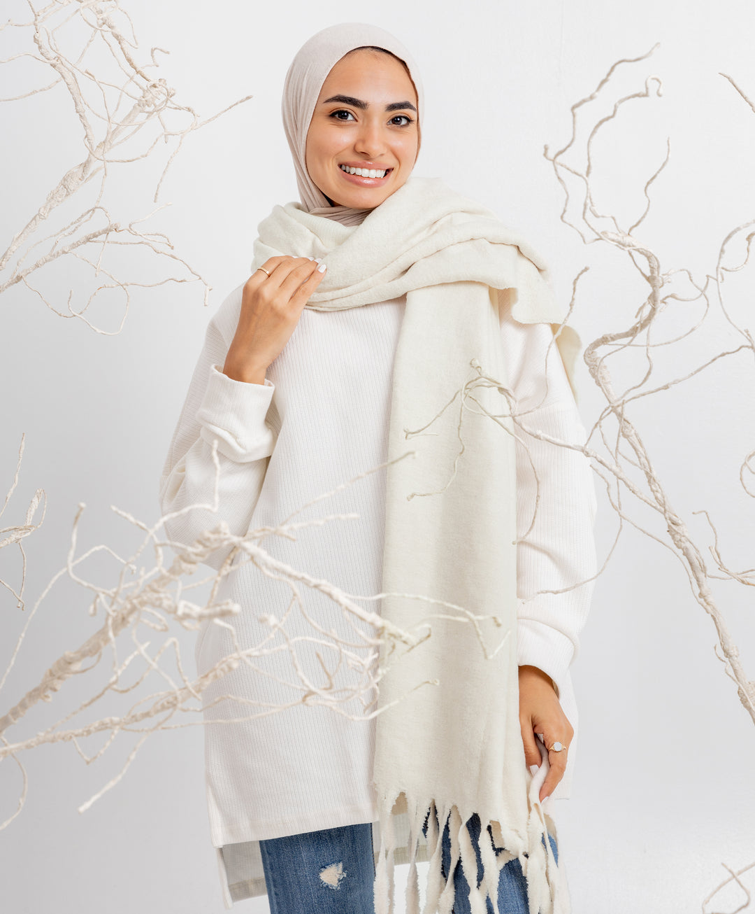 Whisper Long Tassels Shawl