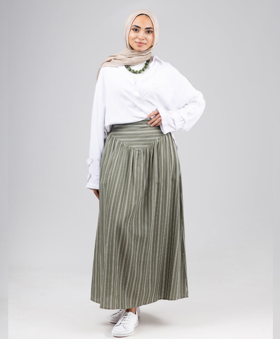 Stripe Linen Skirt