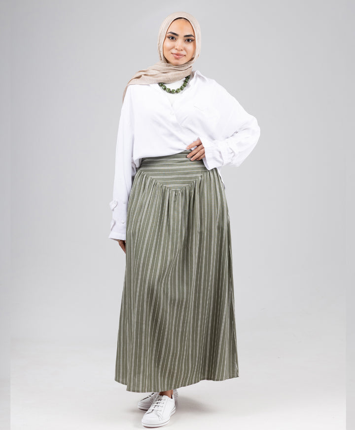 Stripe Linen Skirt
