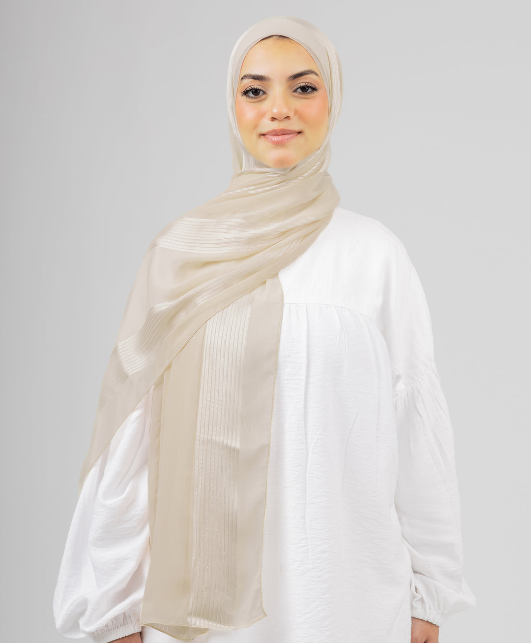 Glittery Crinkle Satin Chiffon Scarf