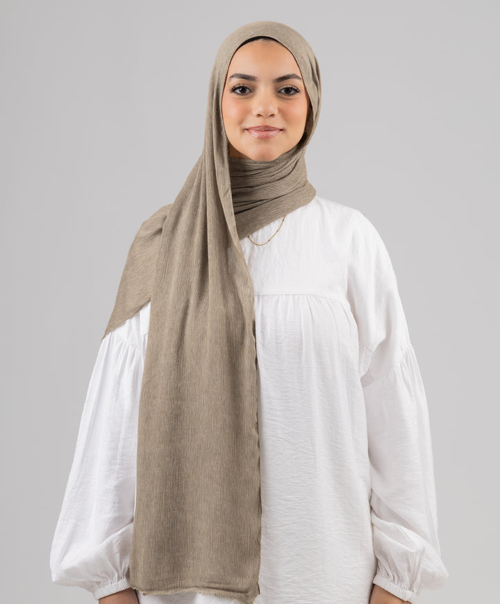 Foggy Marble Tassels Cotton Scarf