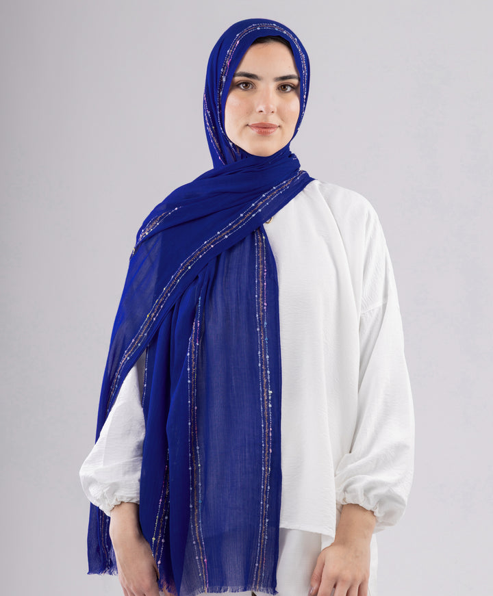 Embroidered Linen Scarf