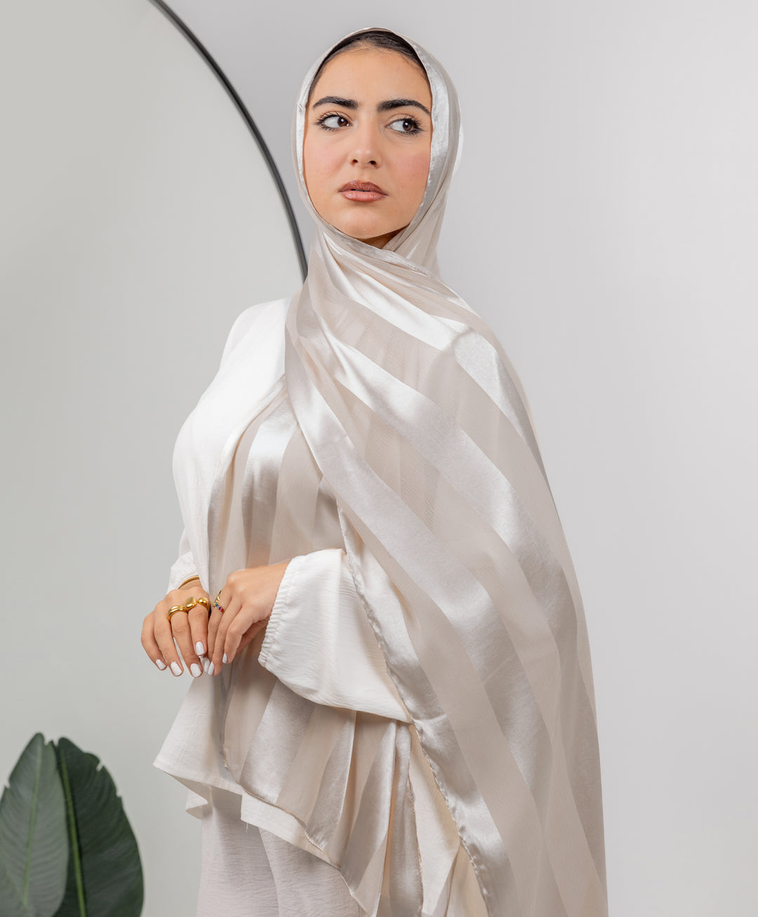 Crinkle Satin Chiffon Scarf